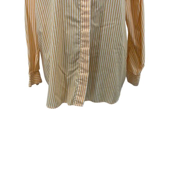 Diane von Furstenberg Vintage Golden Yellow Orange Stripe Button Up Plus Size 18 - Picture 4 of 11